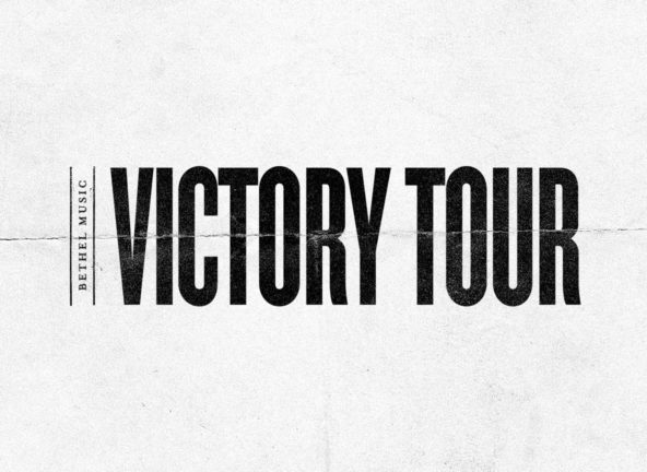 Bethel Music Victory Tour; Black lettering on unfolded piece of paper