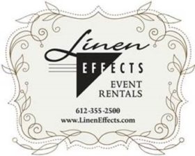 Linen Effects event rentals in decorative invite design