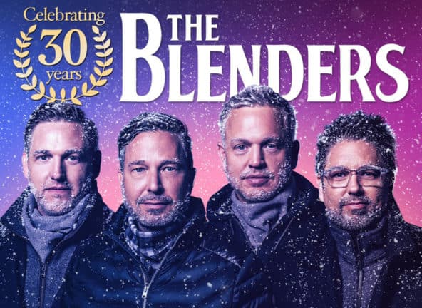 Celebrating 30 Years, The Blenders; Four men with coats in falling snow