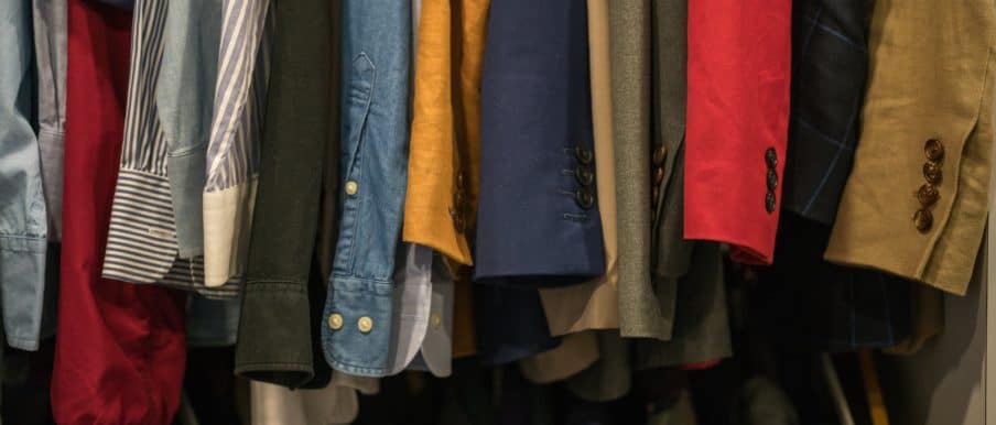 Image of clothing in a closet