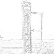 Orpheum Theatre marquee coloring page