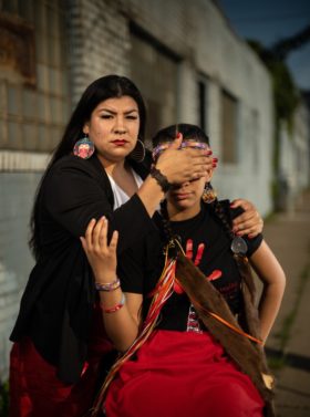 Chad Germann portraiture of two indigenous women for "It's the People" artwork
