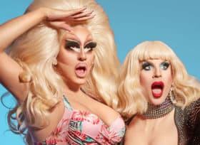Trixie and Katya at State Theatre in Minneapolis, Minnesota on February 22, 2023.