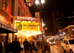 The Lion King on the Orpheum Theatre's marquee in Minneapolis