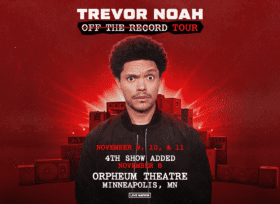 Trevor Noah: Off the Record at Orpheum Theatre in Minneapolis, Minnesota on November 9, 2023.
