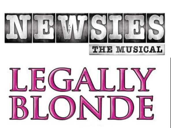 Newsies and Legally Blonde show art