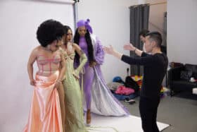 Artist, Jared Fessler, directs the photoshoot with Lady C Cassadine, Forzaen Pissas and Priscilla Es Yuicy