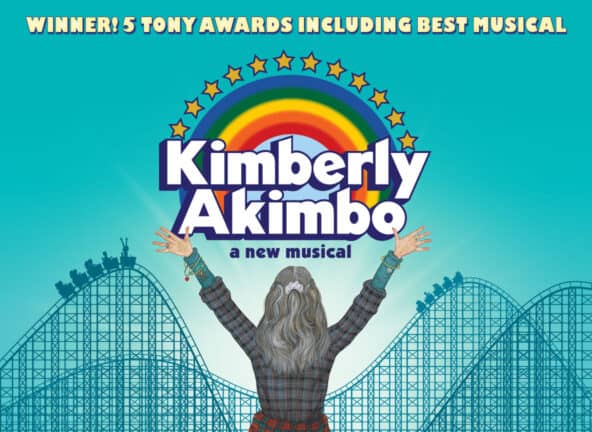 Kimberly Akimbo - a roller coaster outline on a turquoise background